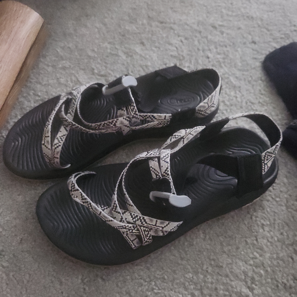 Chaco Black and White Sandals